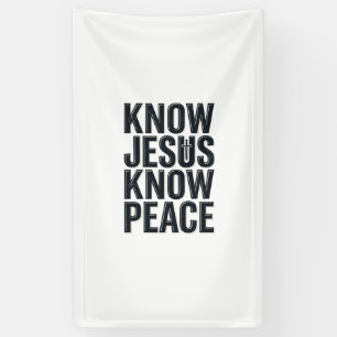 Know Jesus Know Peace Vintage Christian Typography Banner