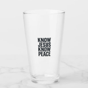 Know Jesus Know Peace Vintage Christian Typography Glass