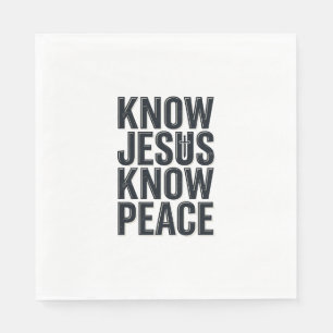 Know Jesus Know Peace Vintage Christian Typography Napkin