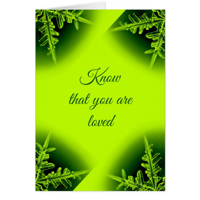 Know that you are loved neon green card (Front)