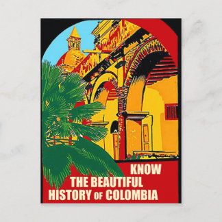 Know the beautiful history of Colombia, vintage Postcard