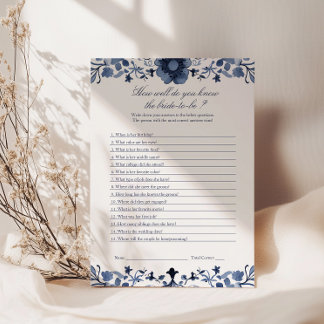 Know the Bride Game | Delft Blue Bridal Shower