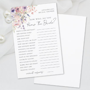 Know The Bride Wildflower Bridal Shower