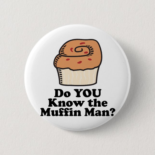 know the muffin man 6 cm round badge (Front)