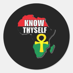 Know Thyself African Black History Month Ankh Egyp Classic Round Sticker