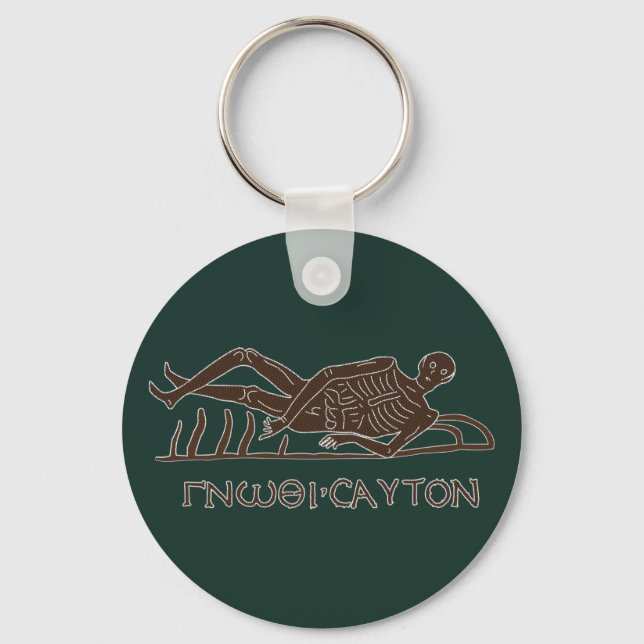 Know Thyself Memento Mori Mosaic Key Ring (Front)