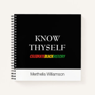 KNOW THYSELF Personalised Black History Notebook