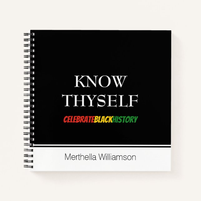 KNOW THYSELF Personalised Black History Notebook (Front)