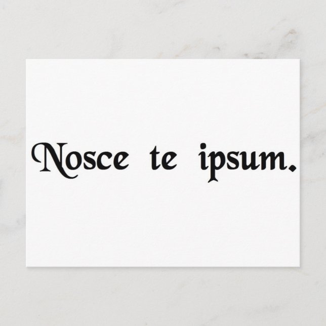 Know thyself. postcard (Front)