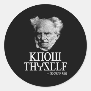 Know Thyself Socrates Descartes Schopenhauer Philo Classic Round Sticker