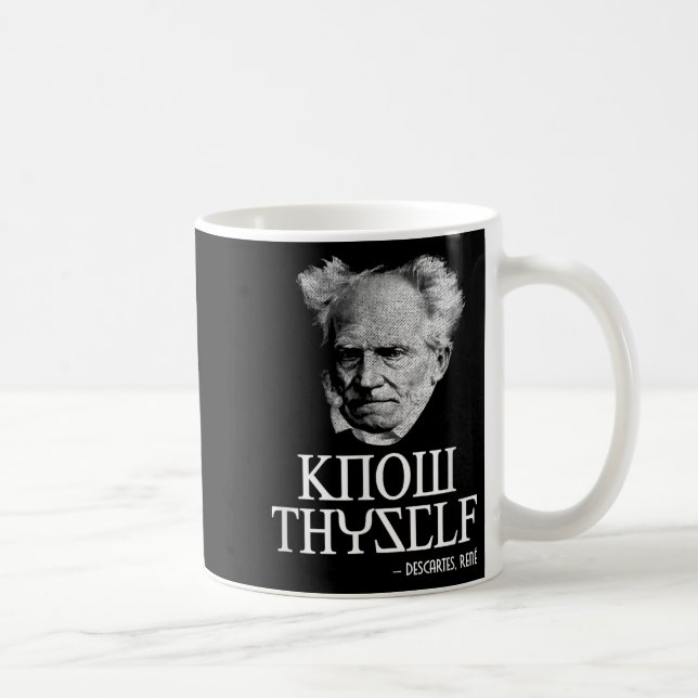 Know Thyself Socrates Descartes Schopenhauer Philo Coffee Mug (Right)