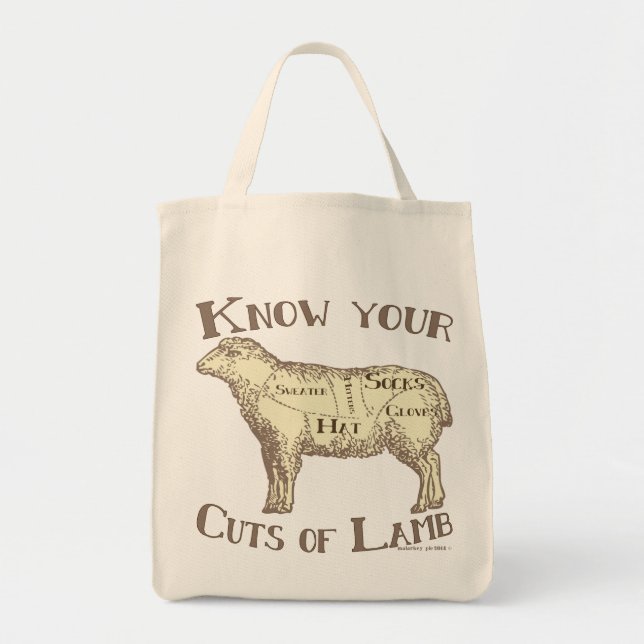 Know your cuts of lamb FUNNY DIY Tote Bag (Front)