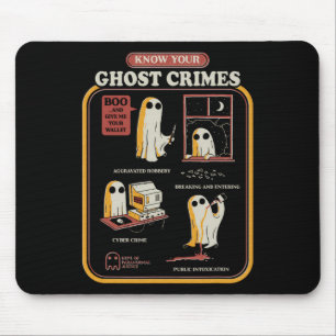 Know Your Ghost Crimes Funny Halloween Mouse Pad