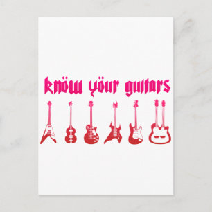 Know Your Guitar - Emo Alternative Grunge Rock Postcard