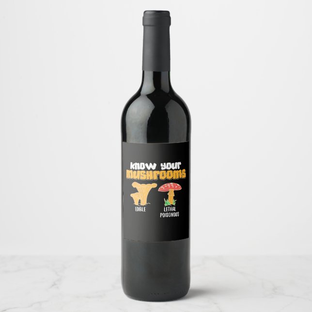 Know Your Mushrooms Wine Label (Front)