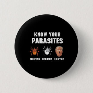 Know Your Parasites - Funny Anti Trump  6 Cm Round Badge