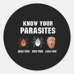 Know Your Parasites - Funny Anti Trump  Classic Round Sticker