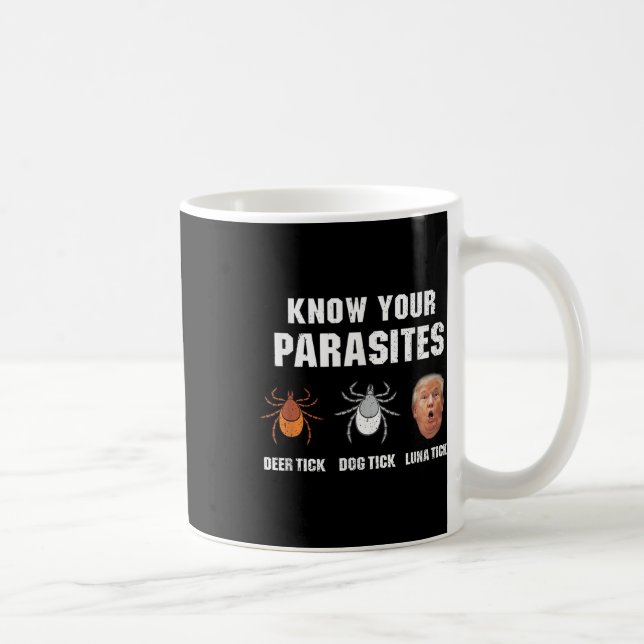 Know Your Parasites - Funny Anti Trump  Coffee Mug (Right)