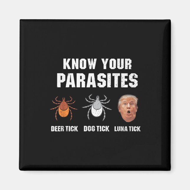 Know Your Parasites - Funny Anti Trump  Magnet (Front)