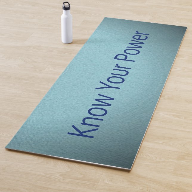 "Know Your Power" Blue Tones Gradient Yoga Mat (In Situ)