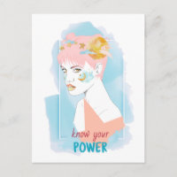 Know your power motivational quote girl face