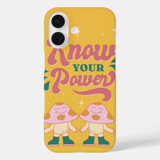 Know Your Power Retro Mushroom Aesthetic Case-Mate iPhone Case (Back)