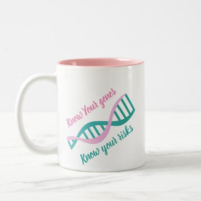 Know your risks, know your genes Two-Tone coffee mug (Left)