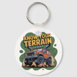 Know Your Terrain 4x4 Off Road Truck Cartoon Key Ring