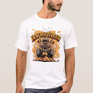 Know Your Terrain Orange Monster Truck Off Road  T-Shirt