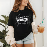 Know Your Worth Inspirational Motivational Quote Tri-Blend Shirt<br><div class="desc">Know Your Worth Inspirational Motivational Quote T-shirts features modern calligraphy white script with the funny positive saying "Know your worth then add tax". Designed by Evco Studio www.zazzle.com/store/evcostudio</div>