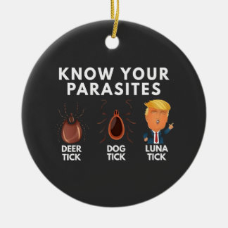 Know you're parasites Anti-Trump Humour Politics Ceramic Tree Decoration