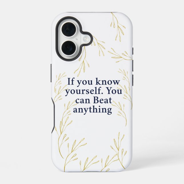 Know Yourself – Powerful Motivational Quote for In iPhone 16 Case (Back)