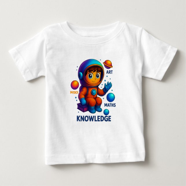 Knoweledge is My Universe - Space learning Explore Baby T-Shirt (Front)
