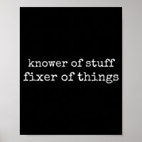 Knower Of Stuff Fixer Of Things Funny Mechanic Fat
