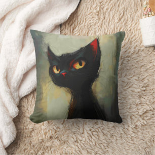  Knowing Black Ninja Cat  Cushion