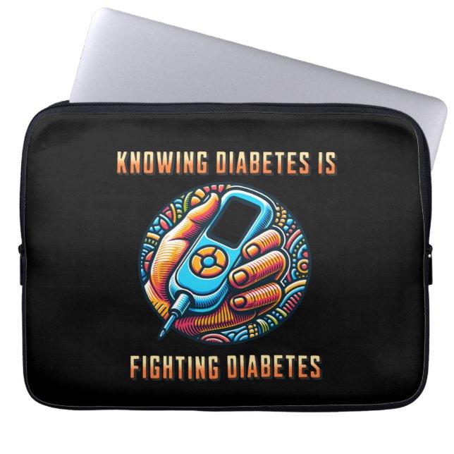 Knowing Diabetes is Fighting Diabetes Laptop Sleeve (Front)