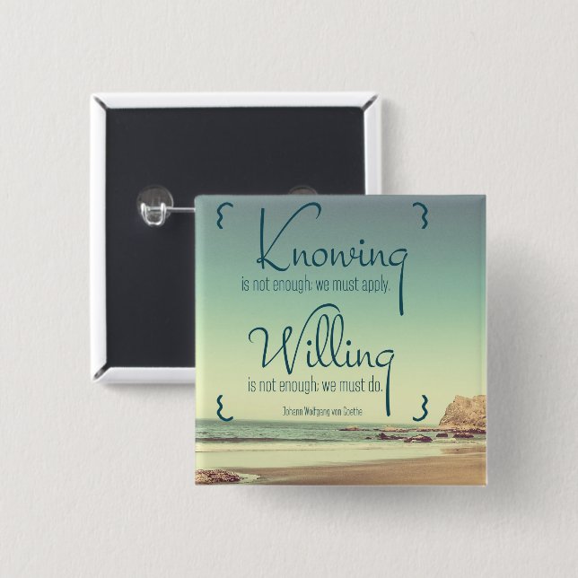Knowing Is Not Enough 15 Cm Square Badge (Front & Back)