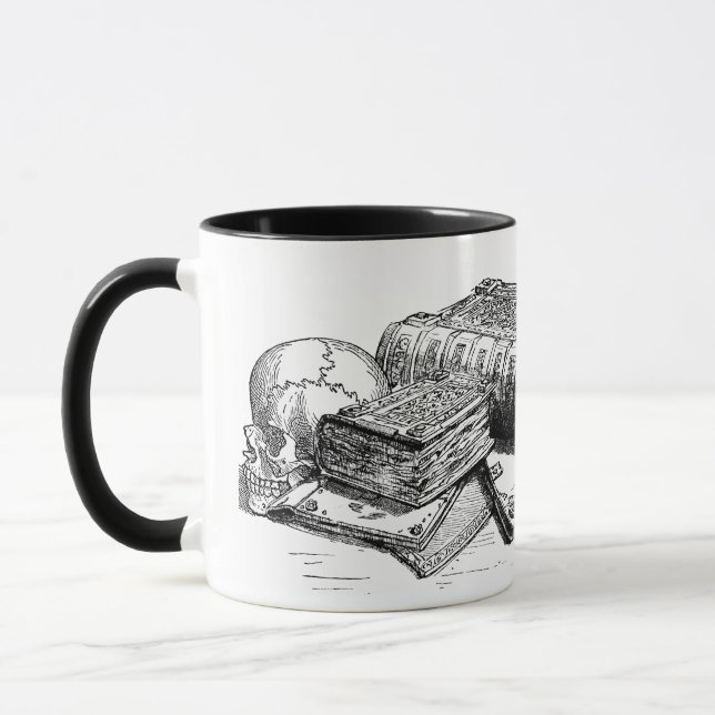 Knowledge and Death Mug (Left)