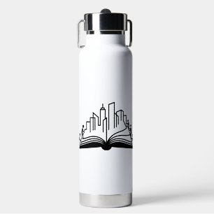 Knowledge builds cities book  water bottle