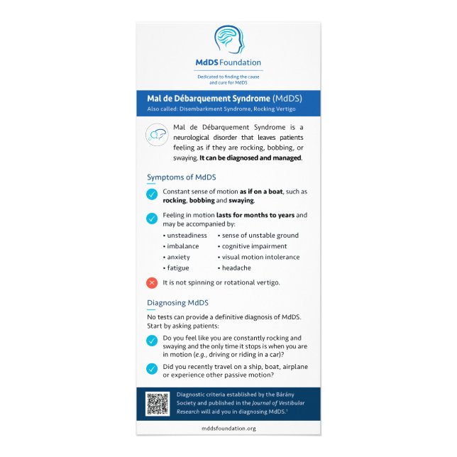Knowledge Card, MdDS info for doctors Rack Card (Front)