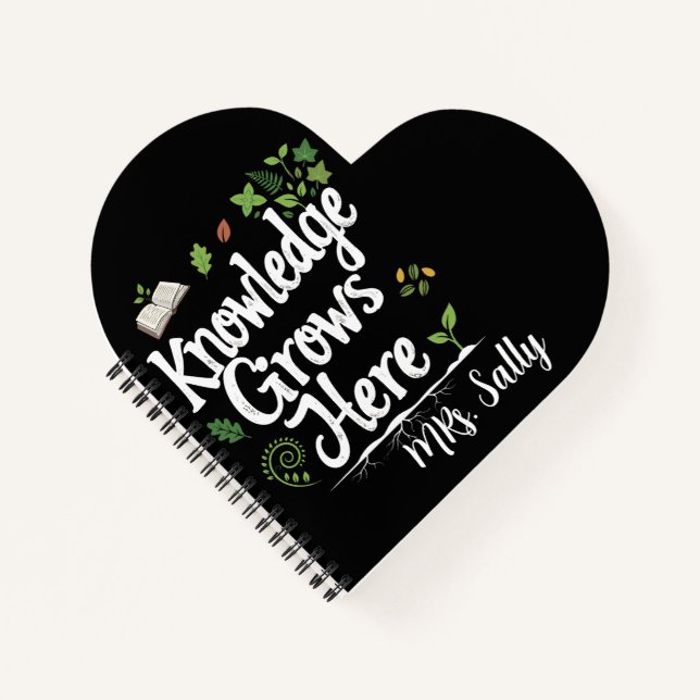 Knowledge Grows Here Botanical Classroom Quote Notebook (Front)