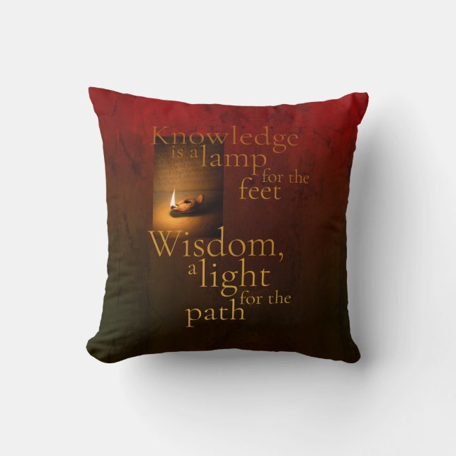 Knowledge Is a Lamp Cushion (Front)