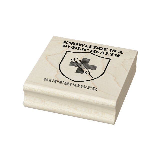 Knowledge Is a Public Health Superpower  Rubber Stamp (Stamp)