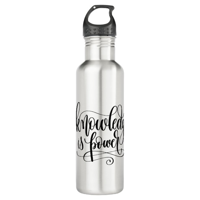 Knowledge is Power 710 Ml Water Bottle (Front)