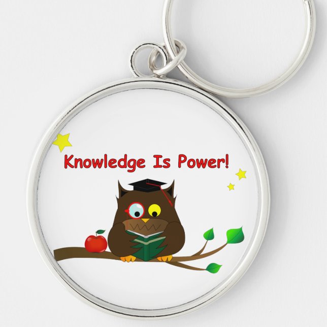 Knowledge Is Power! Key Ring (Front)