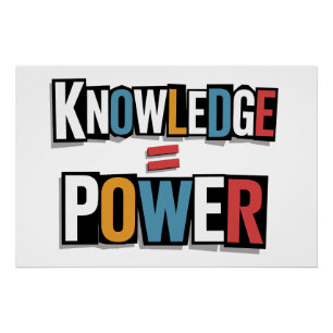 Knowledge = Power – Ransom Letter Collage Poster