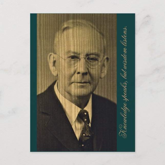 Knowledge speaks, but wisdom listens. postcard (Front)