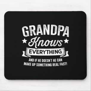 Knows Everything Fathers Day Birthday Christmas Mouse Pad