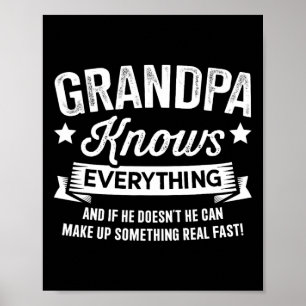 Knows Everything Fathers Day Birthday Christmas Poster