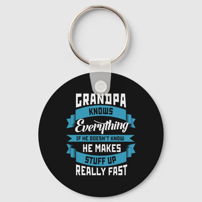 Knows Everything Funny Father's Day Costume  Key Ring (Front)